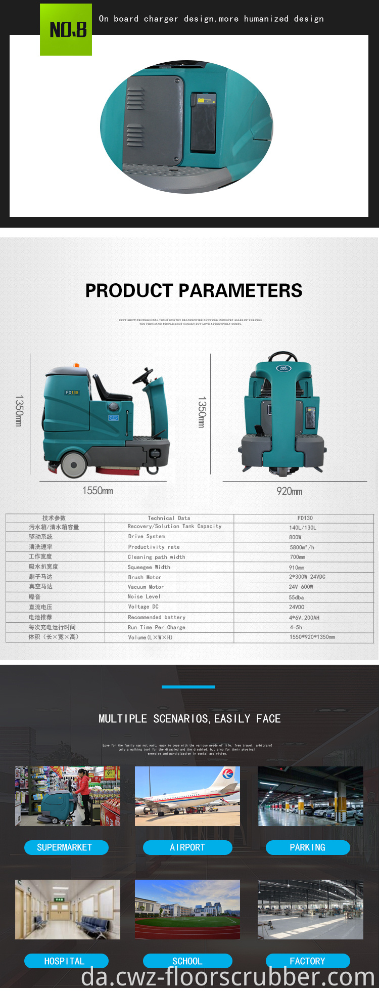 Ny Type Auto Gulv Vask Rengøring Scrubber Machine